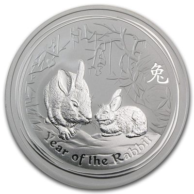 2011年 (新品) オーストラリア「干支 十二支・卯年 兎年」純銀 2オンス 銀貨