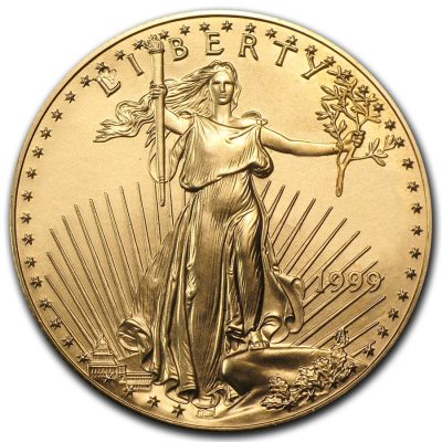 1999年 (新品) アメリカ「イーグル・ウオーキング リバティ」純金 1オンス 金貨