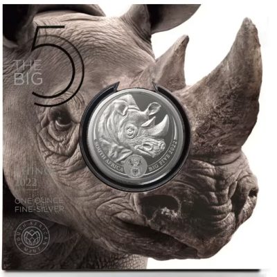 2022 (New) South Africa Big Five Rhino Silver 1 oz Coin