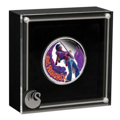 2025年 (新品) ツバル「ジミ・ヘンドリックス」純銀 1オンス カラープルーフ 銀貨