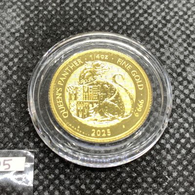 2025年 (新品) イギリス「ロイヤルチューダービースト・女王のパンサー」純金 1/4オンス 金貨 #11105