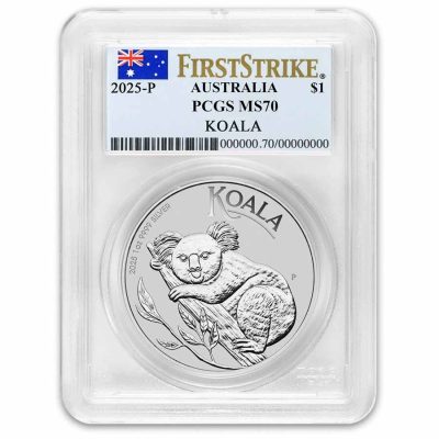 2025 (New) Australian Koala Silver 1 oz Coin PCGS MS70 (FirstStrike)