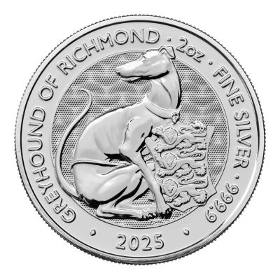 2025 (New) Great Britain The Royal Tudor Beasts Greyhound of Richmond Silver 2 oz Coin