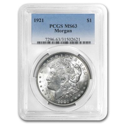 1921 USA Morgan Dollar 90% Silver Circulated Coin PCGS MS63