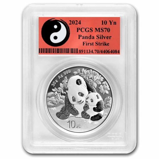 2024 (New) Chinese Panda Silver 30 gram Coin PCGS MS70 (FirstStrike, Yin-Yang)