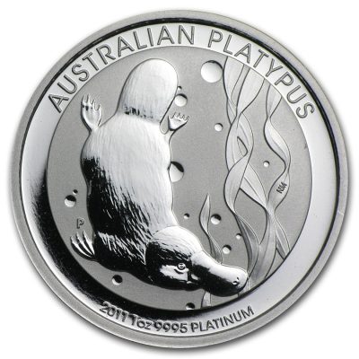 2011年 (新品) オーストラリア「カモノハシ」純プラチナ 1オンス プラチナ貨
