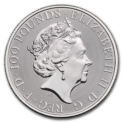 2021年 (新品) イギリス「クィーンズ ビースト・ホワイトライオン」純プラチナ 1オンス プラチナ貨 - 画像 (2)