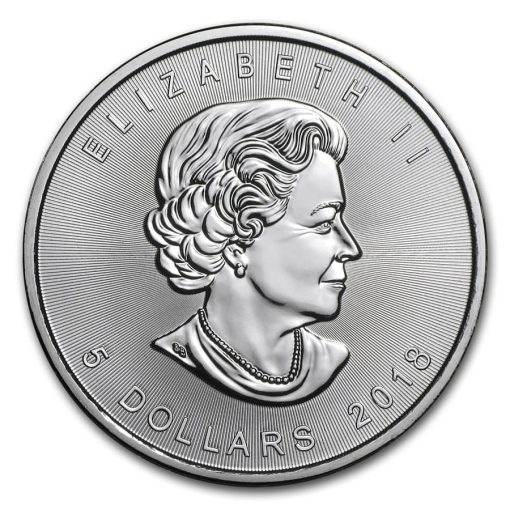 2018年 (新品) カナダ「メイプルリーフ」純銀 1オンス 銀貨 - 画像 (2)