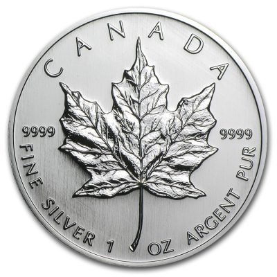 2005年 (新品) カナダ「メイプルリーフ」純銀 1オンス 銀貨