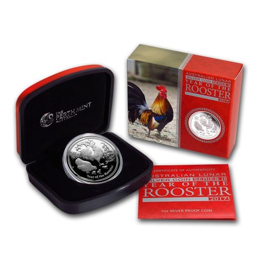 2017年 (新品) オーストラリア「干支 十二支・ 酉年 鳥年」純銀 1 オンス プルーフ 銀貨