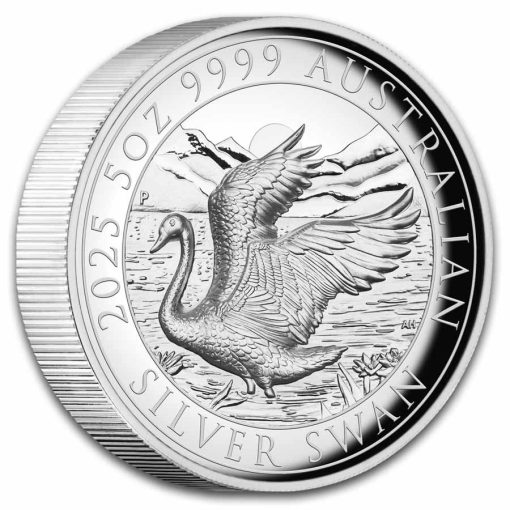 2025年 (新品) オーストラリア「白鳥・ハクチョウ・スワン」純銀 5オンス ハイリリーフ プルーフ 銀貨 - 画像 (4)