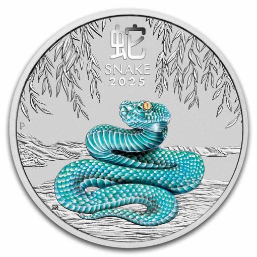 2025年 (新品) オーストラリア「 干支 十二支・巳年 蛇年」純銀 1オンス カラー 銀貨 PCGS MS70 (ファーストストライク) - 画像 (2)