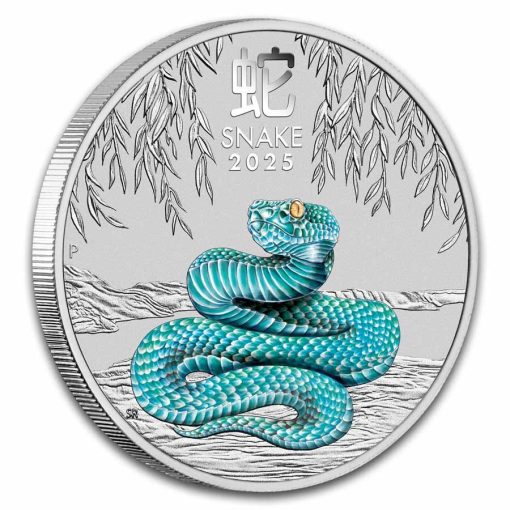 2025年 (新品) オーストラリア「 干支 十二支・巳年 蛇年」純銀 1オンス カラー 銀貨 PCGS MS70 (ファーストストライク) - 画像 (4)