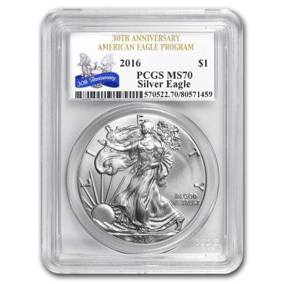 2016 (New) American Eagle Walking Liberty Silver 1 oz Coin PCGS MS70 (Random Label)