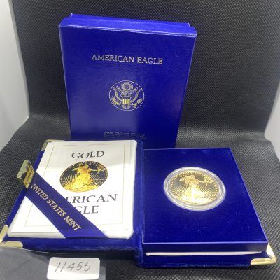 1986年 (新品) アメリカ 「イーグル・ウオーキング リバティ」純金 1オンス プルーフ 金貨 #11455