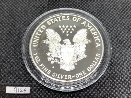 1986年 (新品) アメリカ「イーグル・ウオーキング リバティ」純銀 1オンス プルーフ 銀貨 #9126 - 画像 (3)