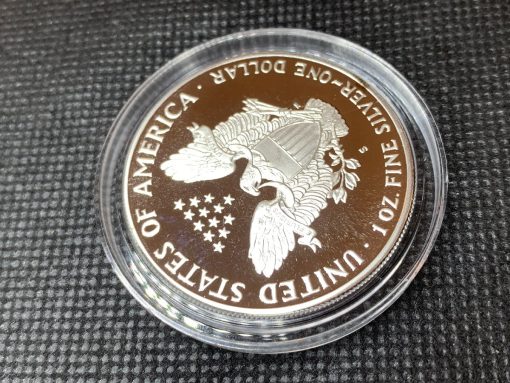 1986年 (新品) アメリカ「イーグル・ウオーキング リバティ」純銀 1オンス プルーフ 銀貨 #9126 - 画像 (7)