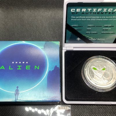 2022 (New) Ghana Alien Pure Silver 1 oz Proof Coin #6221