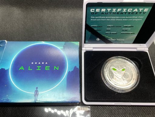 2022 (New) Ghana Alien Pure Silver 1 oz Proof Coin #6221