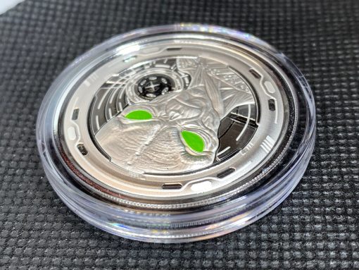 2022 (New) Ghana Alien Pure Silver 1 oz Proof Coin #6221 - Image 6