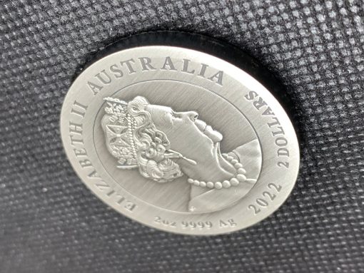 2022年 (新品) オーストラリア「龍・ドラゴン」純銀 2オンス アンティーク 銀貨 #6567 - 画像 (6)