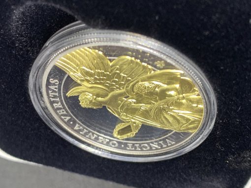 2021年 (新品) セントヘレナ「女王の美徳・真実」純銀 1オンス 金メッキ プルーフ 銀貨 #8742 - 画像 (5)