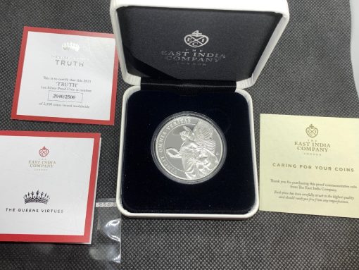 2021 (New) St Helena The Queen's Virtues Truth Silver 1 oz Proof Coin #5503 - Image 2